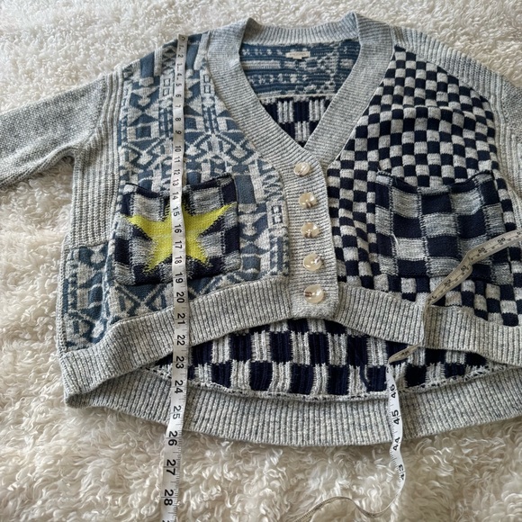 Anthropologie Pilcro Mash-Up Cardigan Sweater Oversized Size Small - Picture 6 of 10
